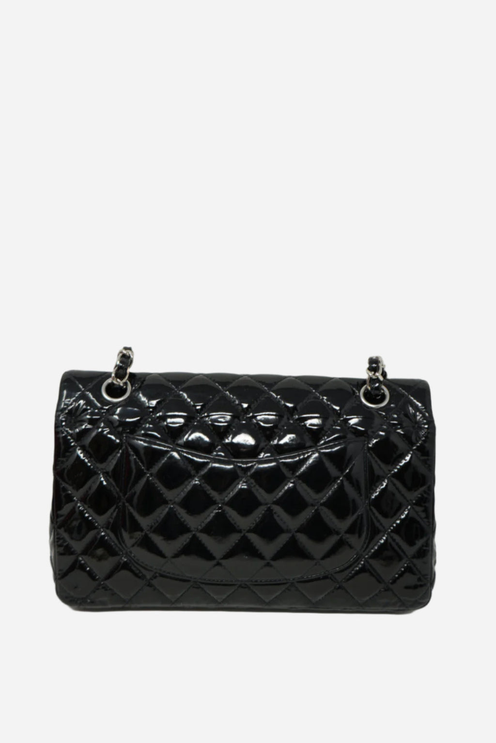 Pre-Owned Chanel Black Medium Patent Classic Double Flap Bag