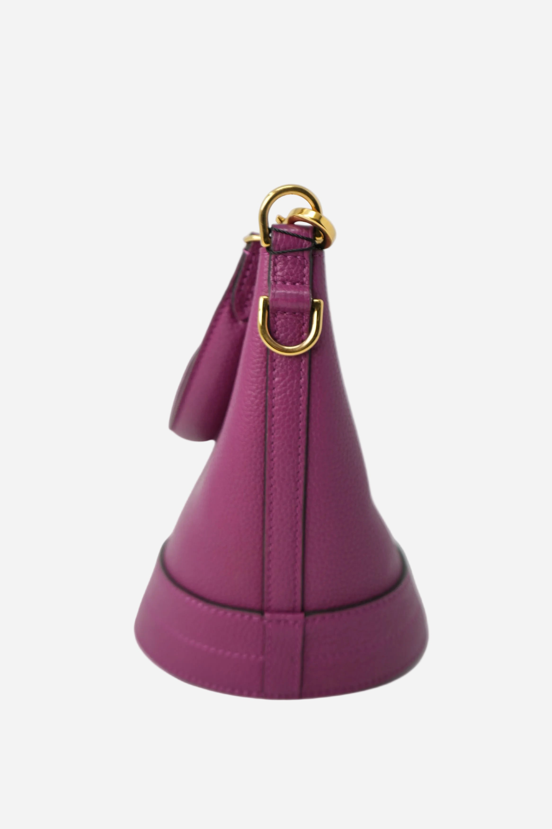 Moynat Purple Grained Calfskin Rubis Bucket Bag
