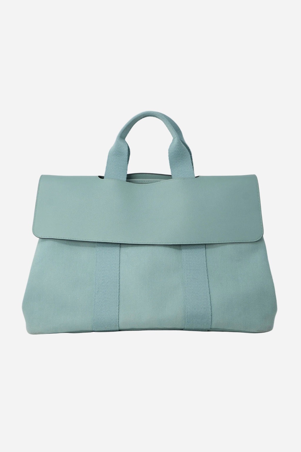 Hermes 2009 Blue Valparaiso Canvas/Leather Tote Bag