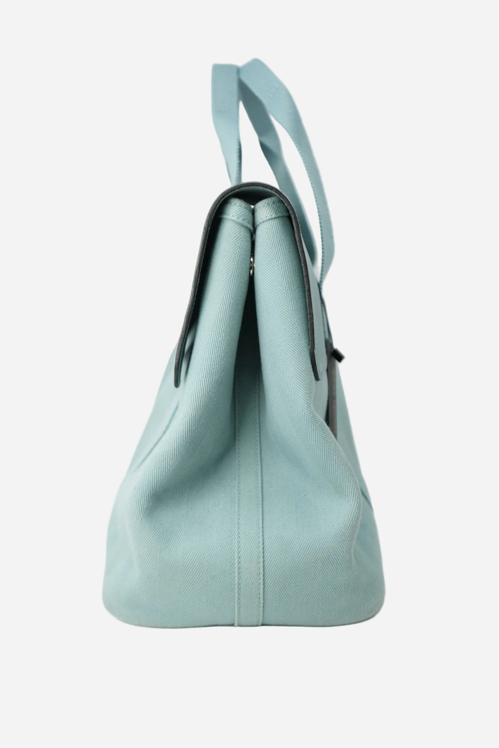 Hermes 2009 Blue Valparaiso Canvas/Leather Tote Bag