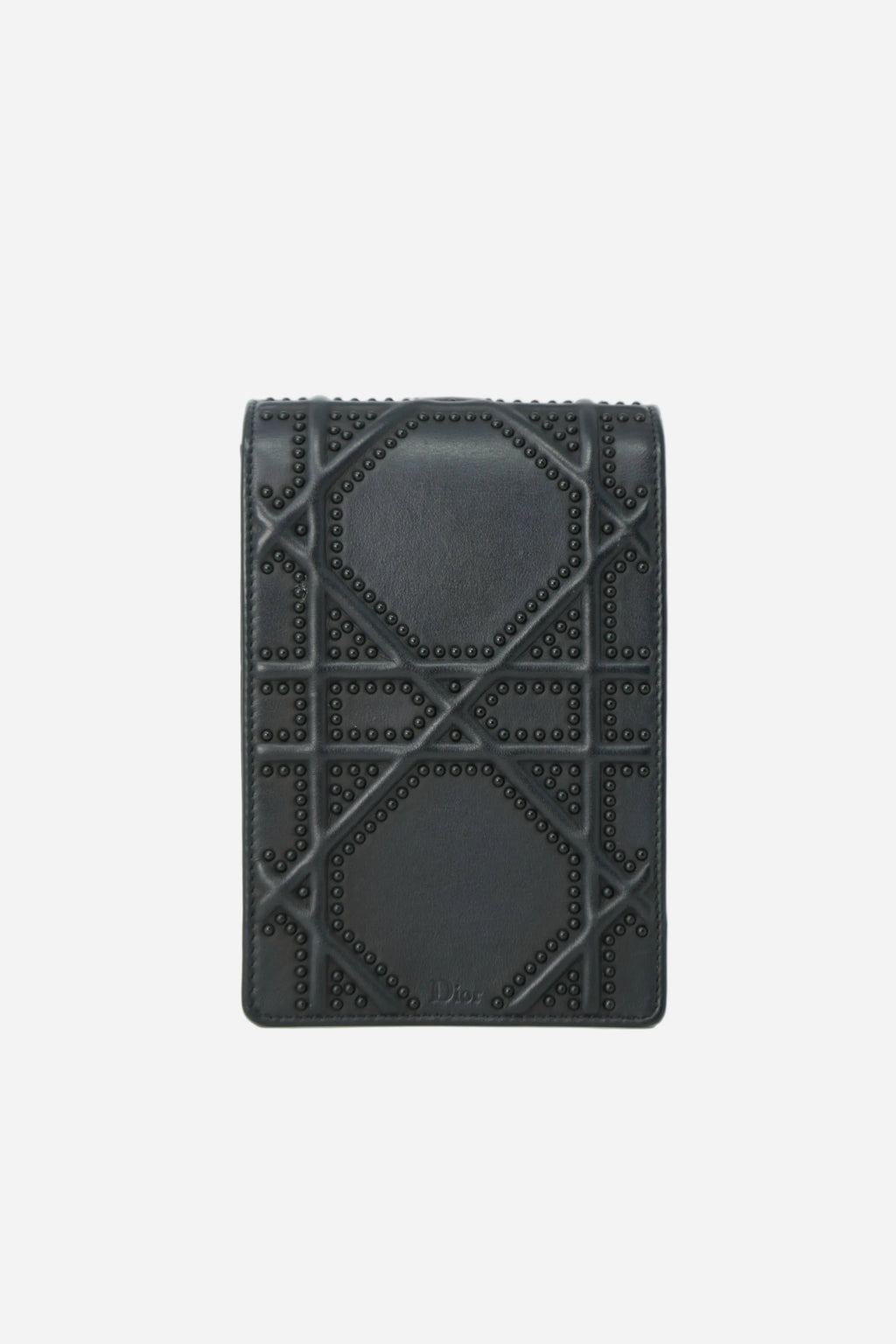 Christian Dior 2018 Black Matte Calfskin Studded Vertical Diorama Crossbody Bag