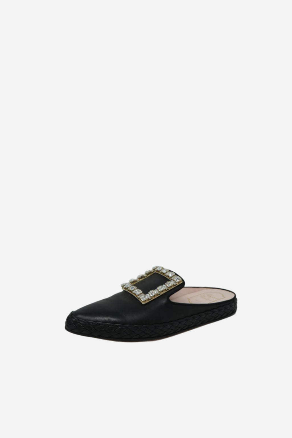 Roger Vivier Black Patent Buckle Mules