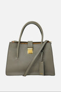 Miu Miu Grey Leather Madras Top Handle Bag