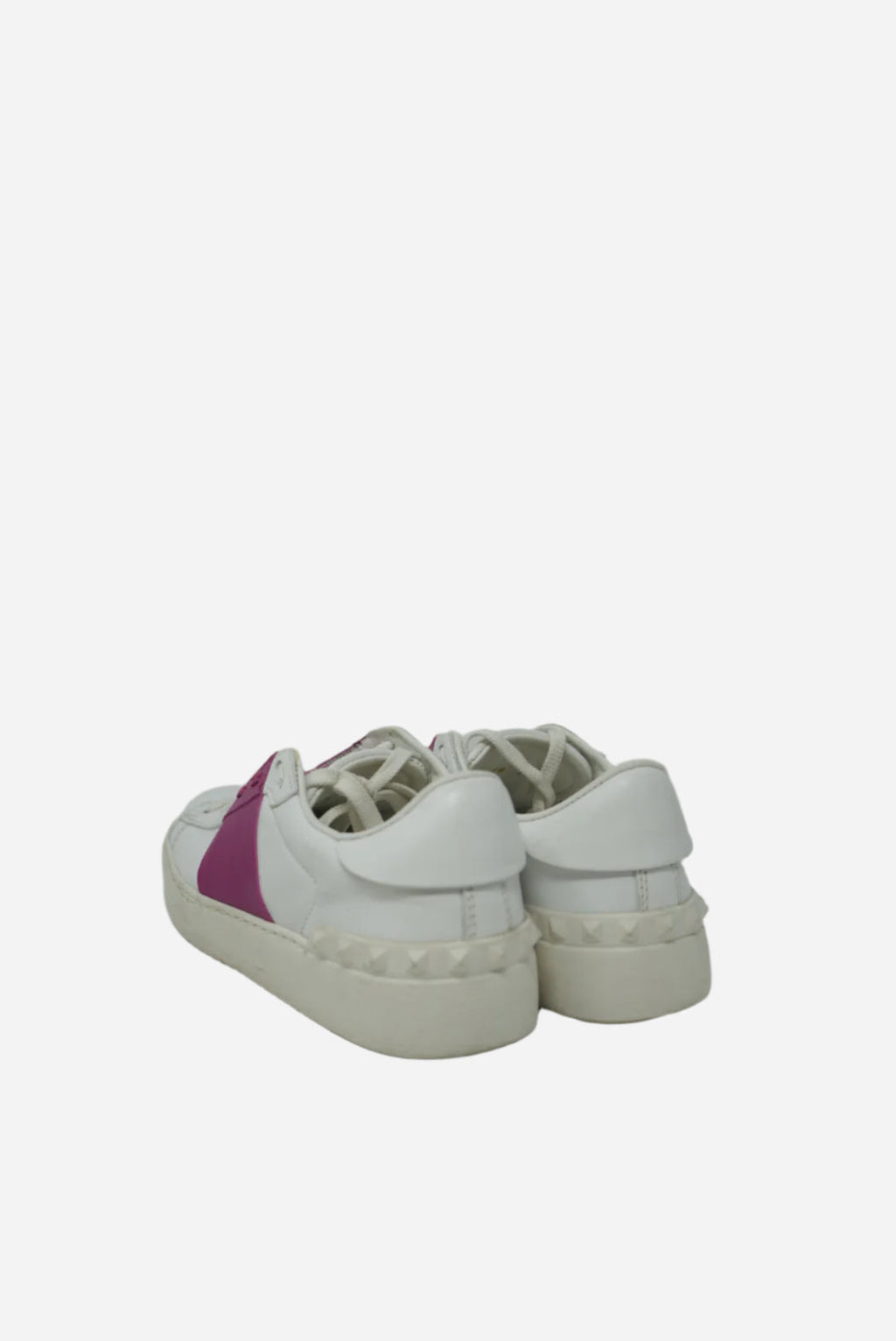 Valentino White/Pink Calfskin open Sneaker Size 37