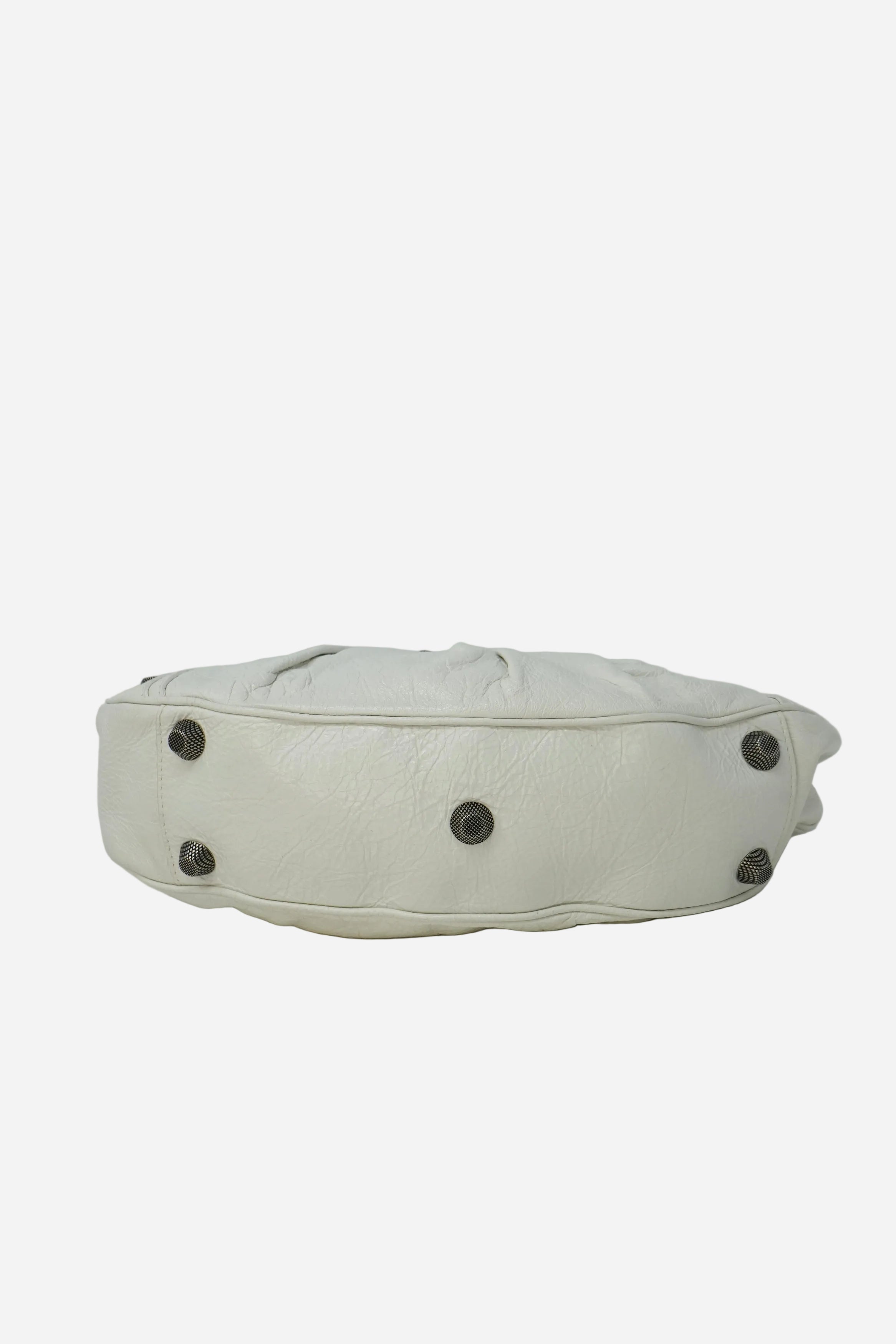 Balenciaga White Leather Le Cagole XS Shoulder Bag