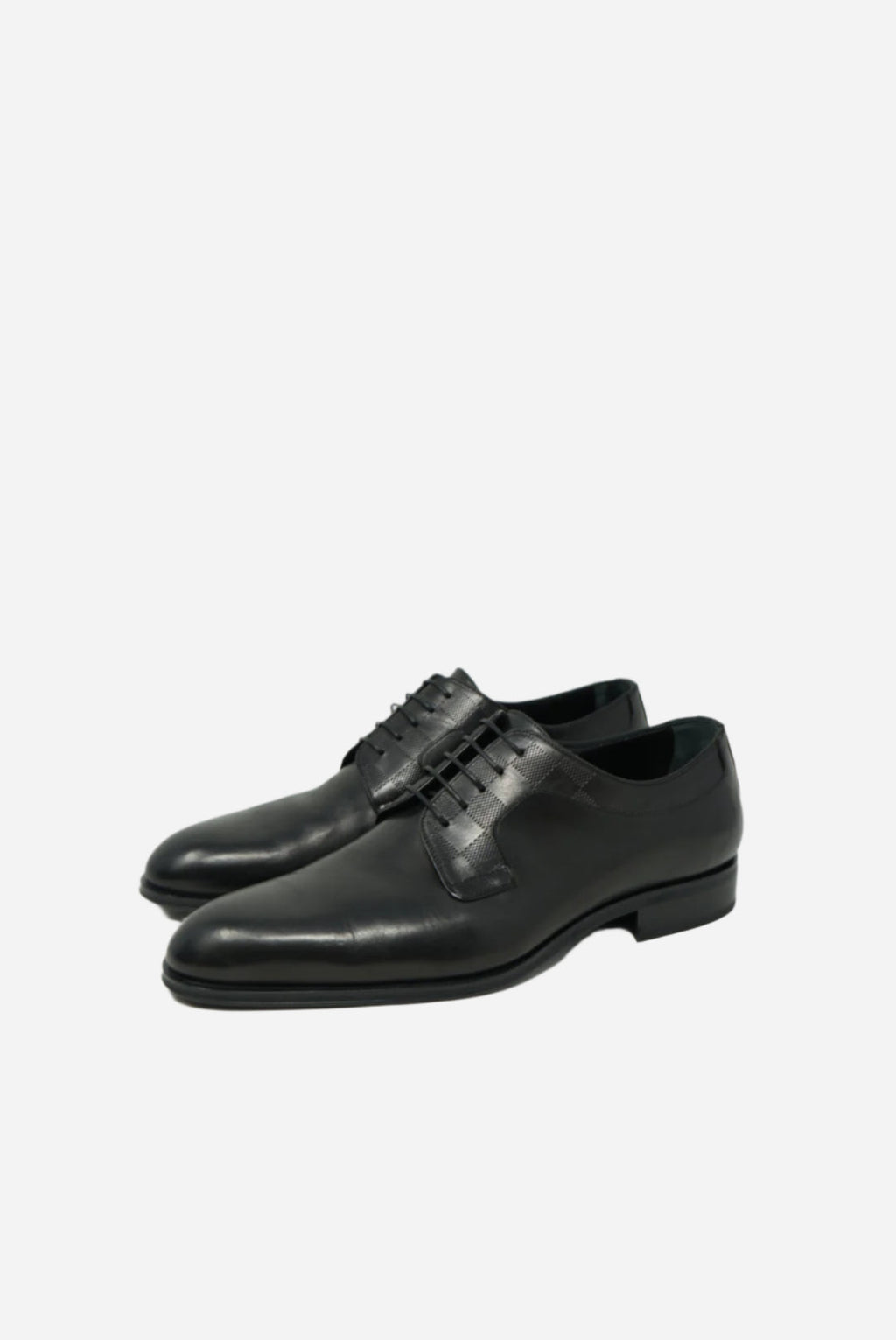 Louis Vuitton Men's Black Damier Leather Oxfords Size 39.5