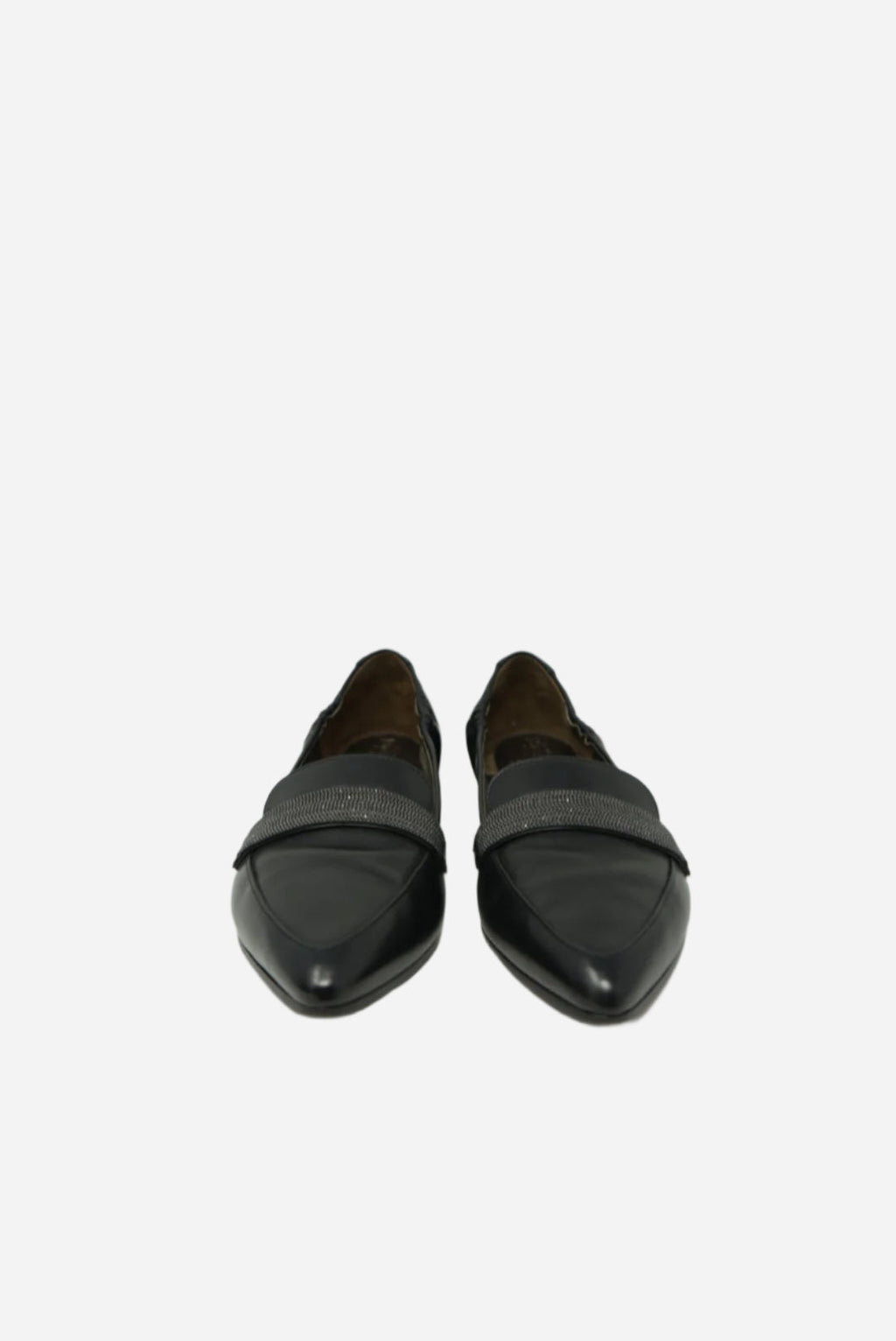 Brunello Cucinelli Black Leather Loafer Size 37