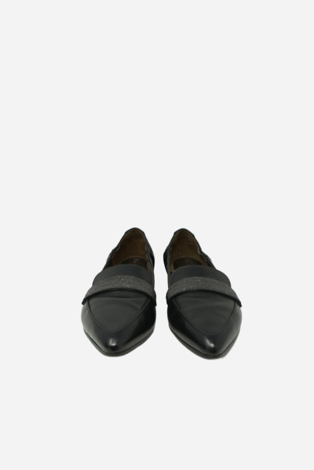 Brunello Cucinelli Black Leather Loafer Size 37