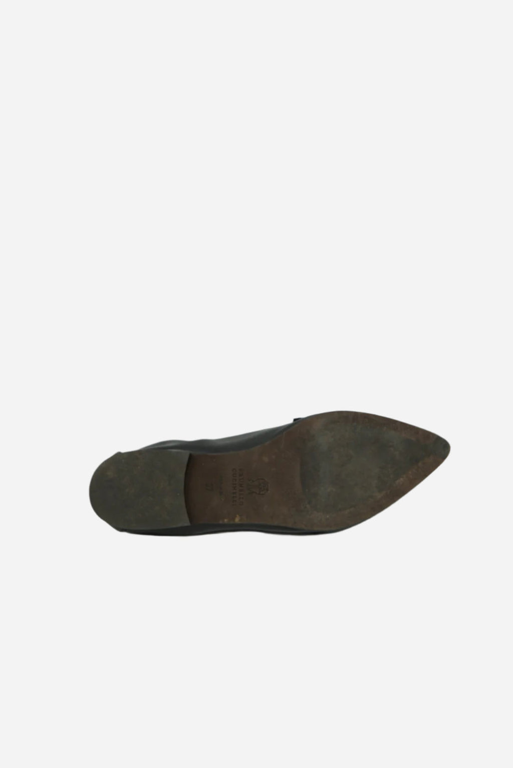 Brunello Cucinelli Black Leather Loafer Size 37