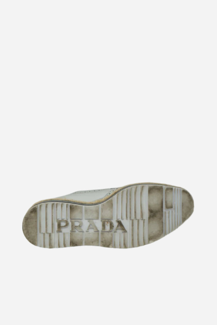 PRADA Platform Leather Oxford Shoes Size 37.5