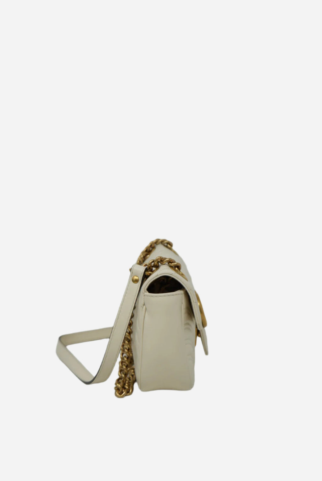 Gucci White Small Marmont Shoulder Bag