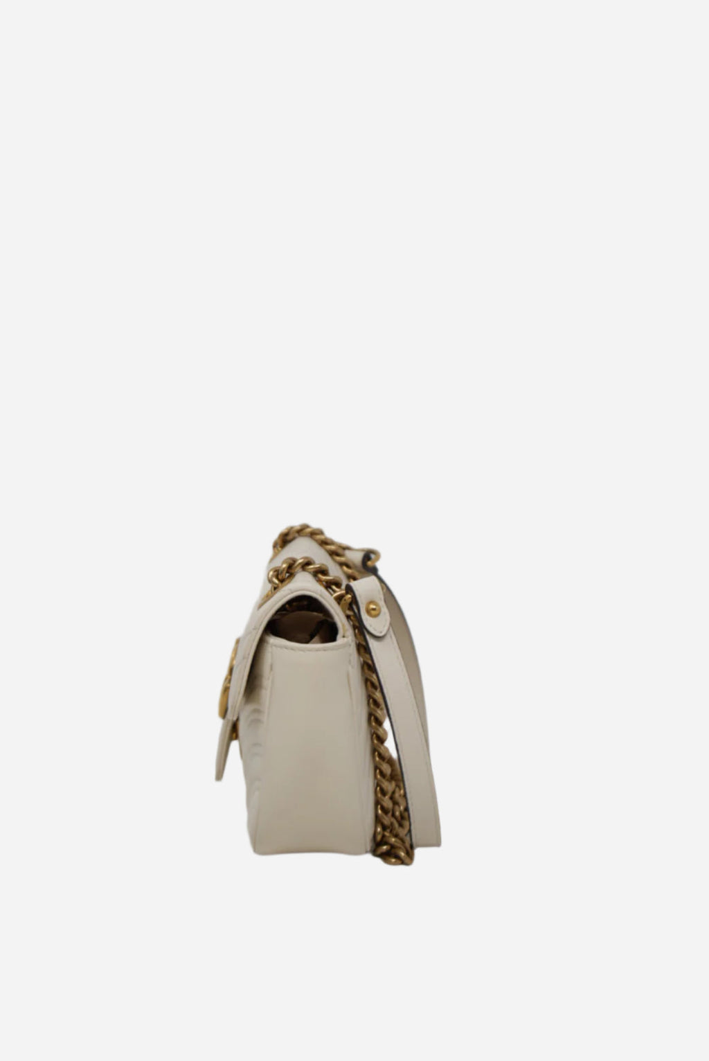 Gucci White Small Marmont Shoulder Bag