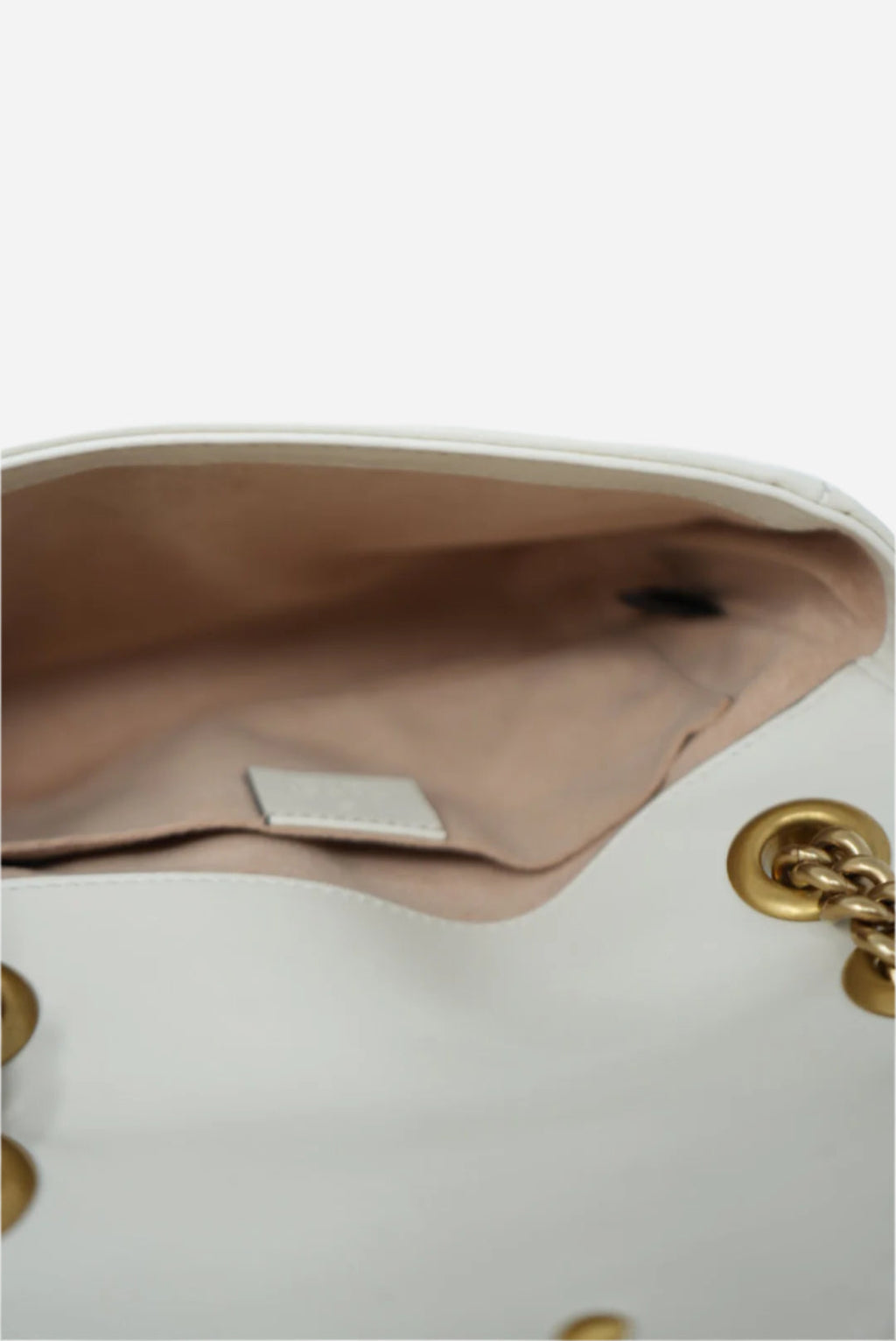 Gucci White Small Marmont Shoulder Bag