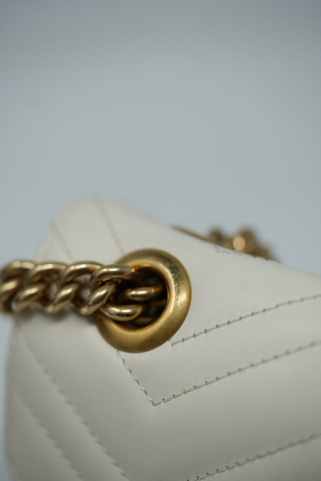 Gucci White Small Marmont Shoulder Bag