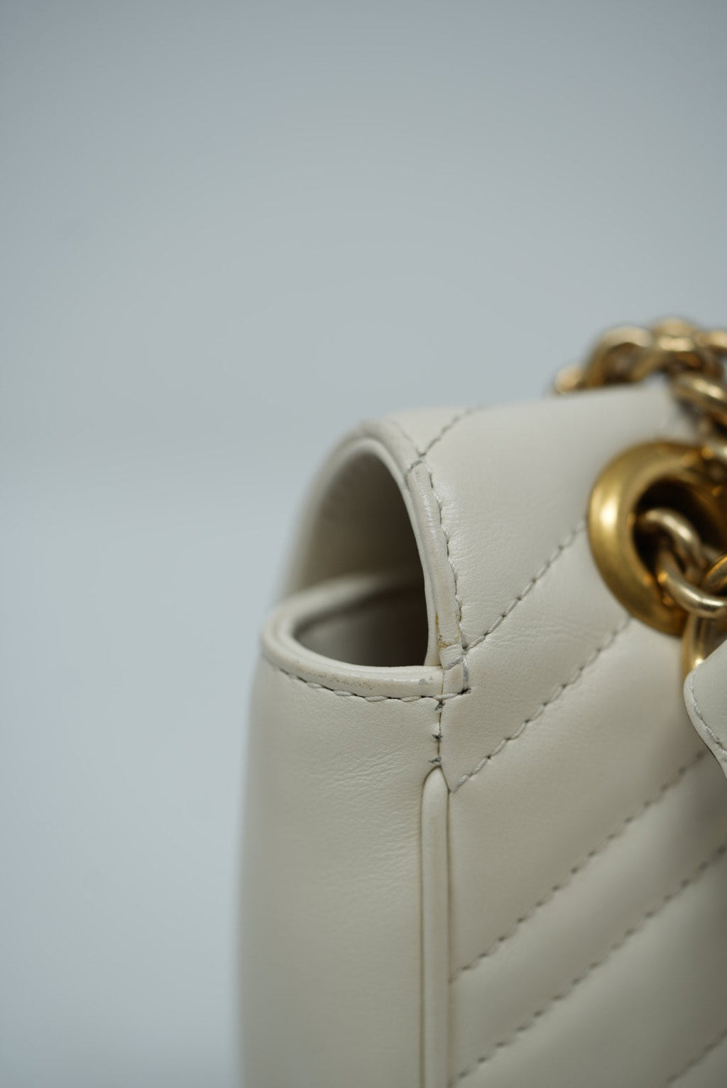 Gucci White Small Marmont Shoulder Bag