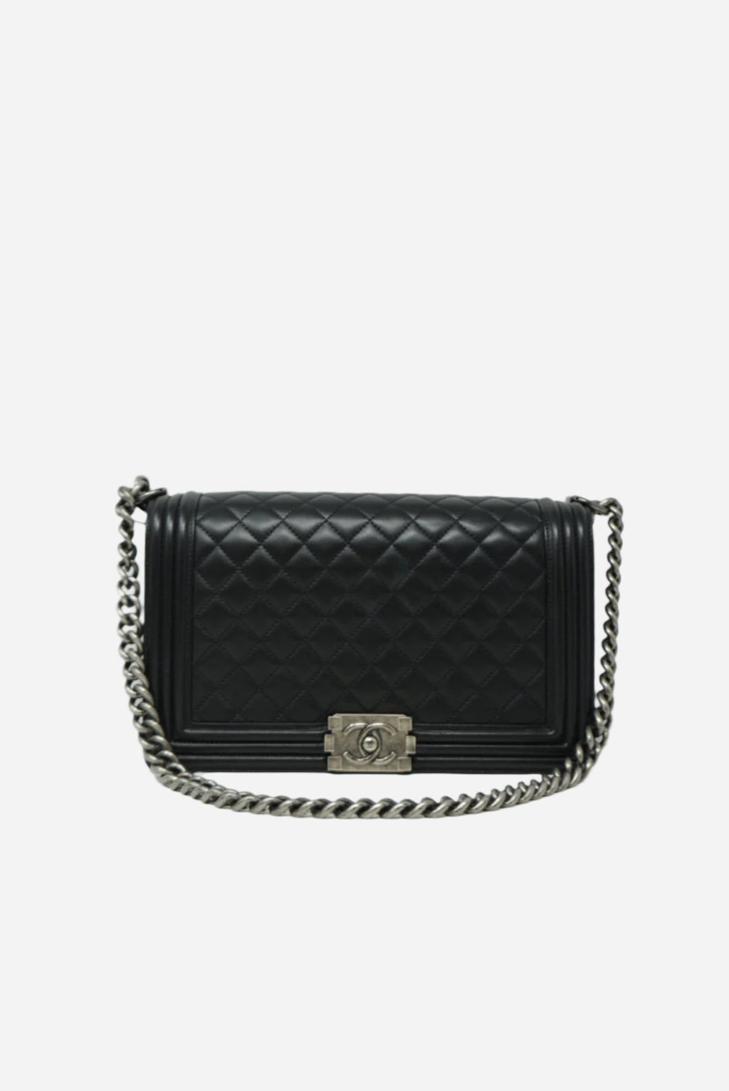 Pre-Owned Chanel LARGE BOY HANDBAG Black