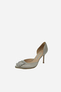 Manolo Blahnik Light Grey Satin Pumps Size 37.5
