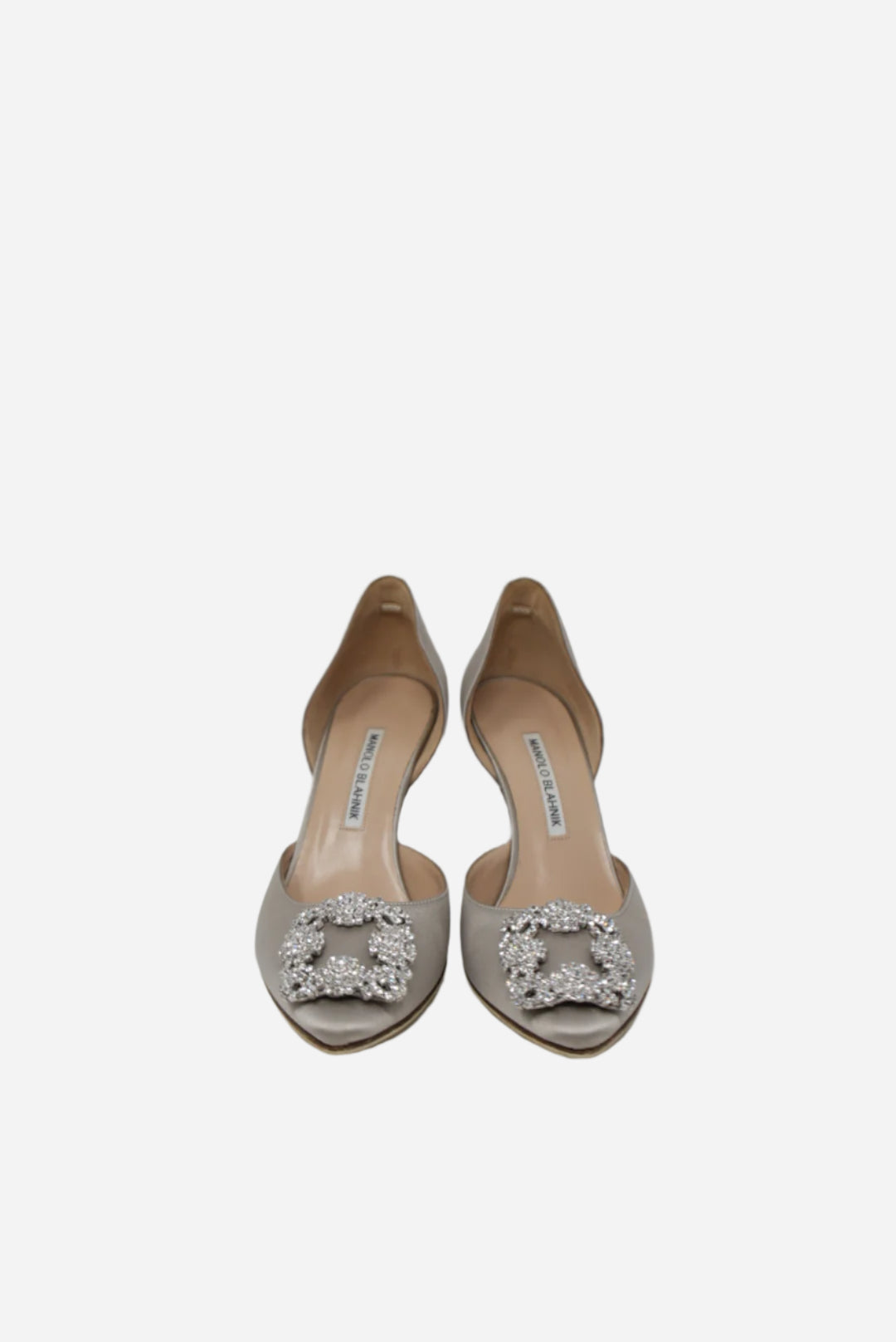 Manolo Blahnik Light Grey Satin Pumps Size 37.5