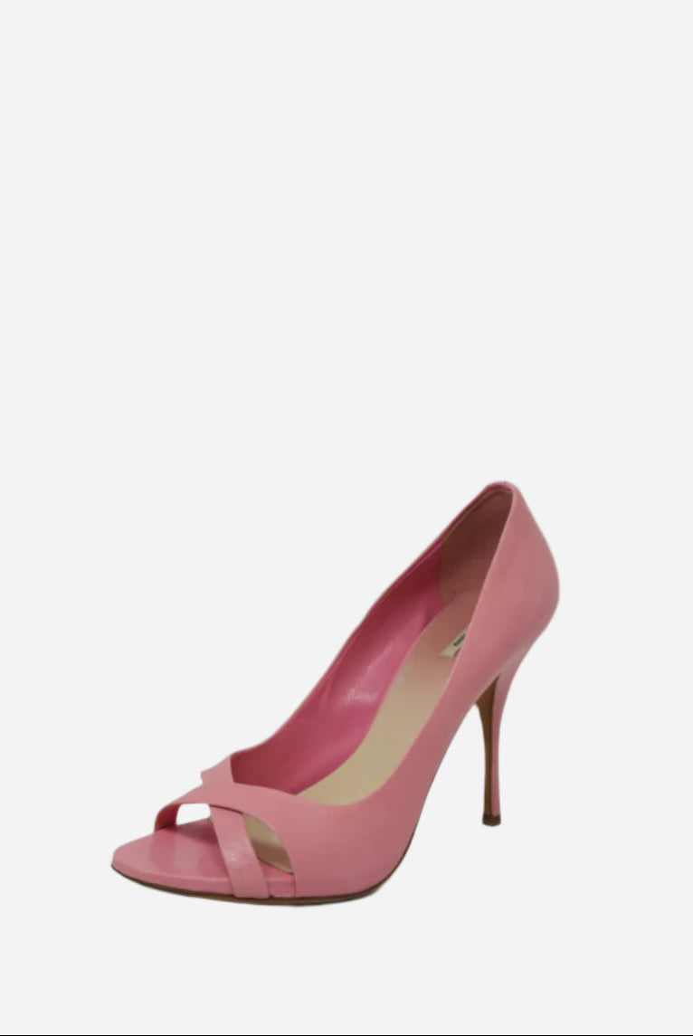 Miu Miu Pink Leather Heels Size 37.5