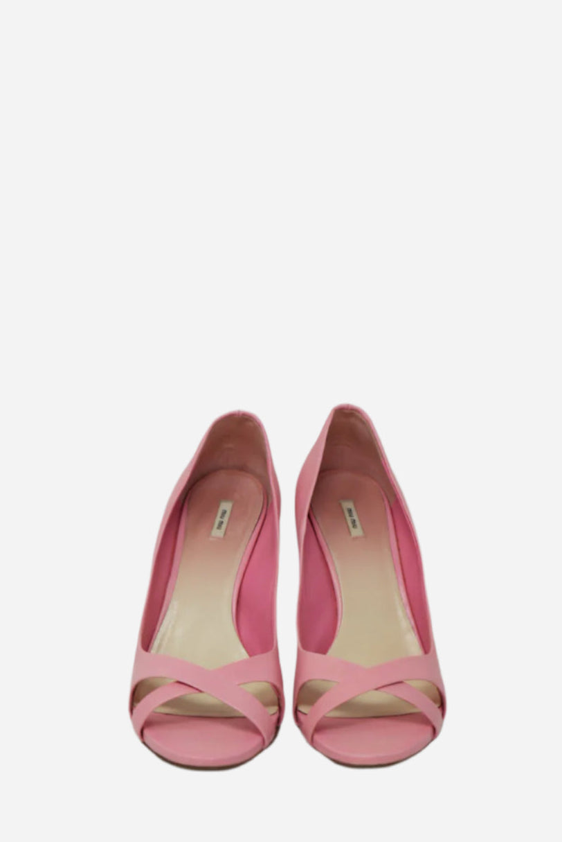 Miu Miu Pink Leather Heels Size 37.5