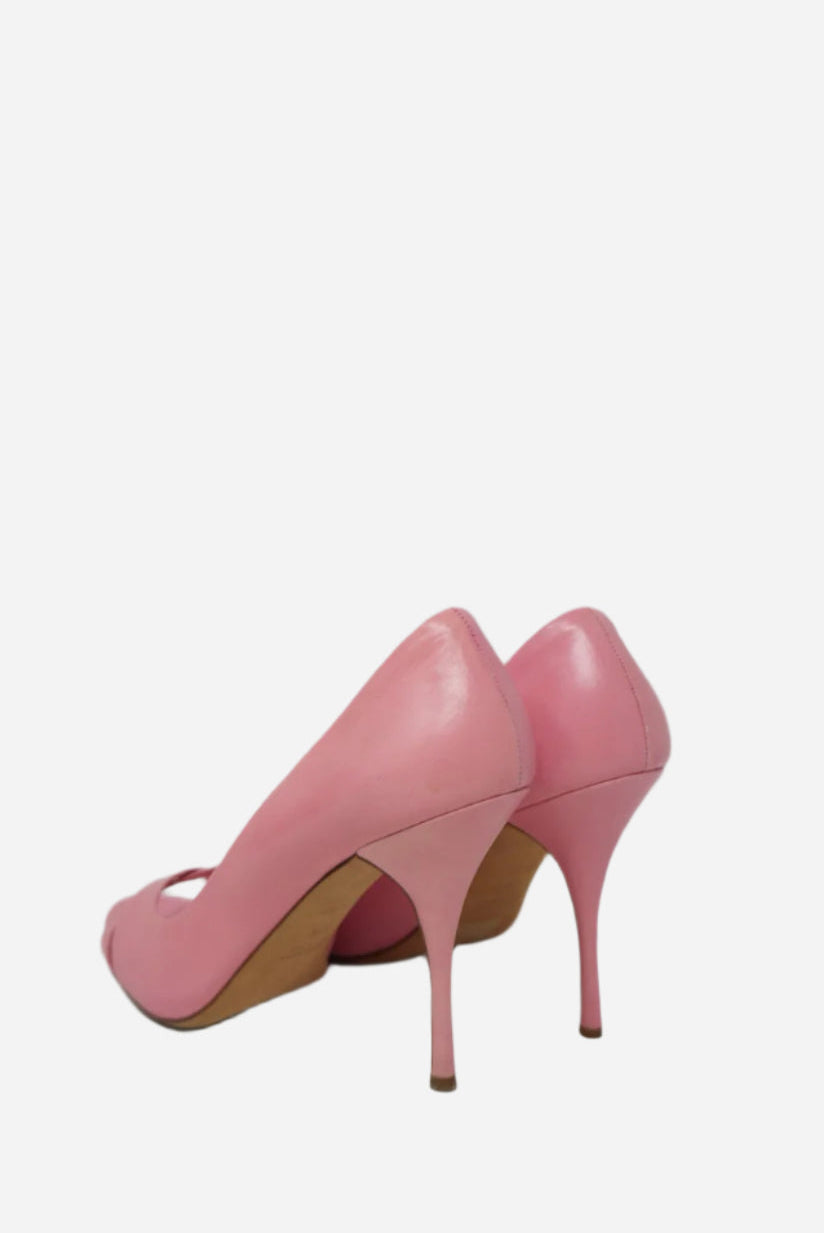Miu Miu Pink Leather Heels Size 37.5