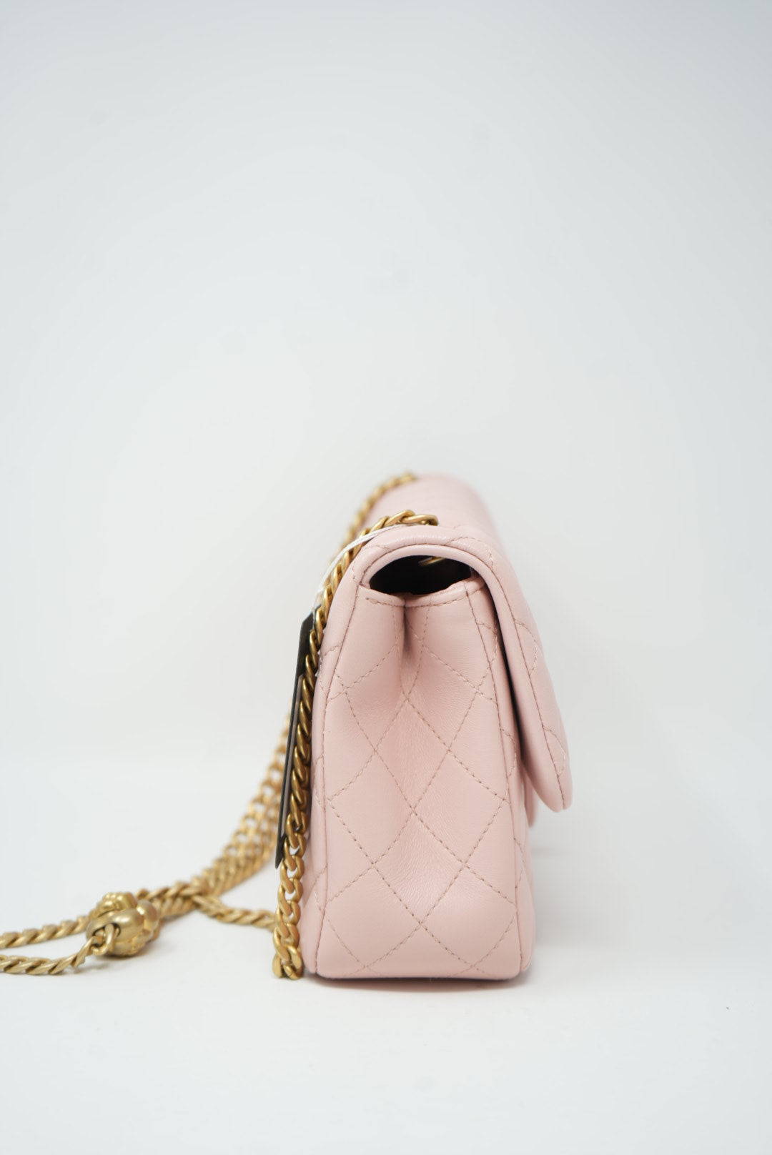 Pre-owned Chanel 2023 Lambskin Pink Sweet Camellia Chain Flap Bag