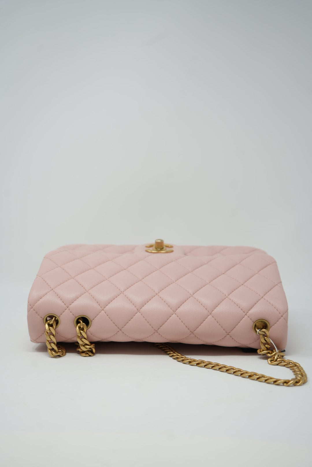 Pre-owned Chanel 2023 Lambskin Pink Sweet Camellia Chain Flap Bag
