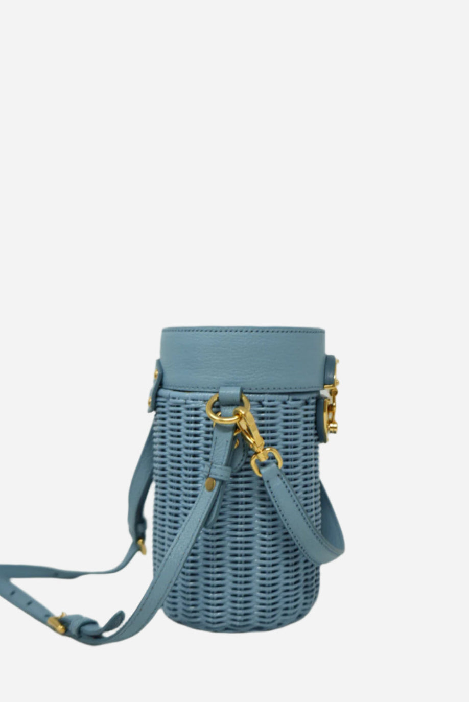 Miu Miu Blue Wicker Barrel Bag