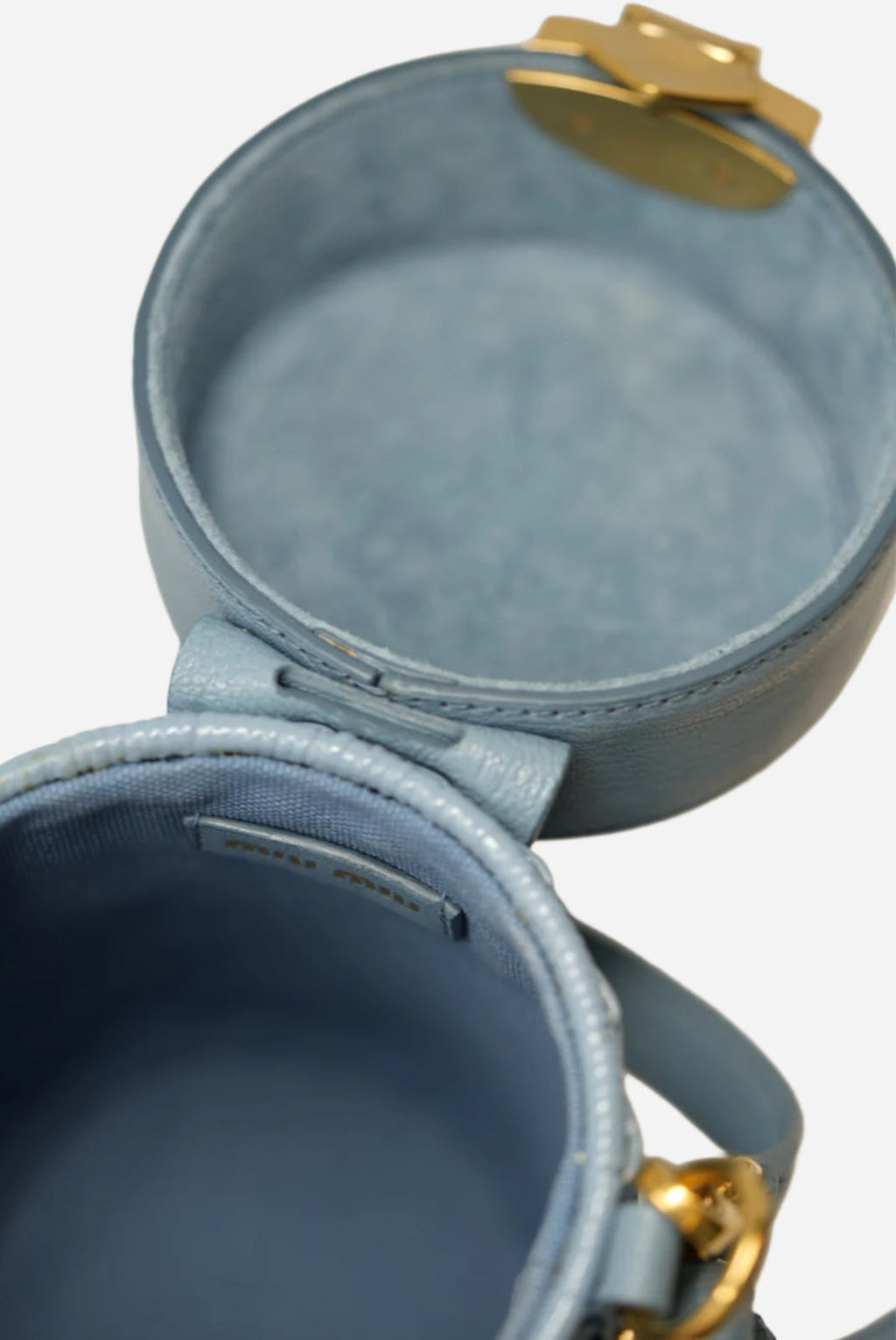 Miu Miu Blue Wicker Barrel Bag