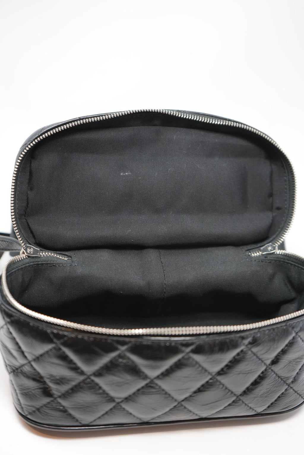 Pre-Owned CHANEL 2018-2019 Black Calfskin PVC Quilted Backpack