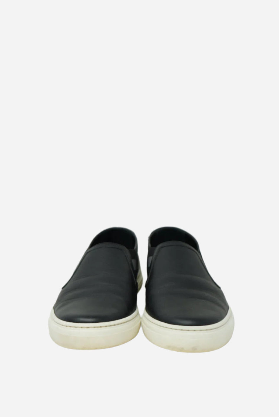 Gucci Black Leather Slip-On Sneakers Size 38