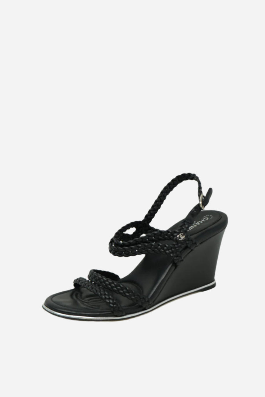Pre-owned Chanel Black Platform Sandals Size 40