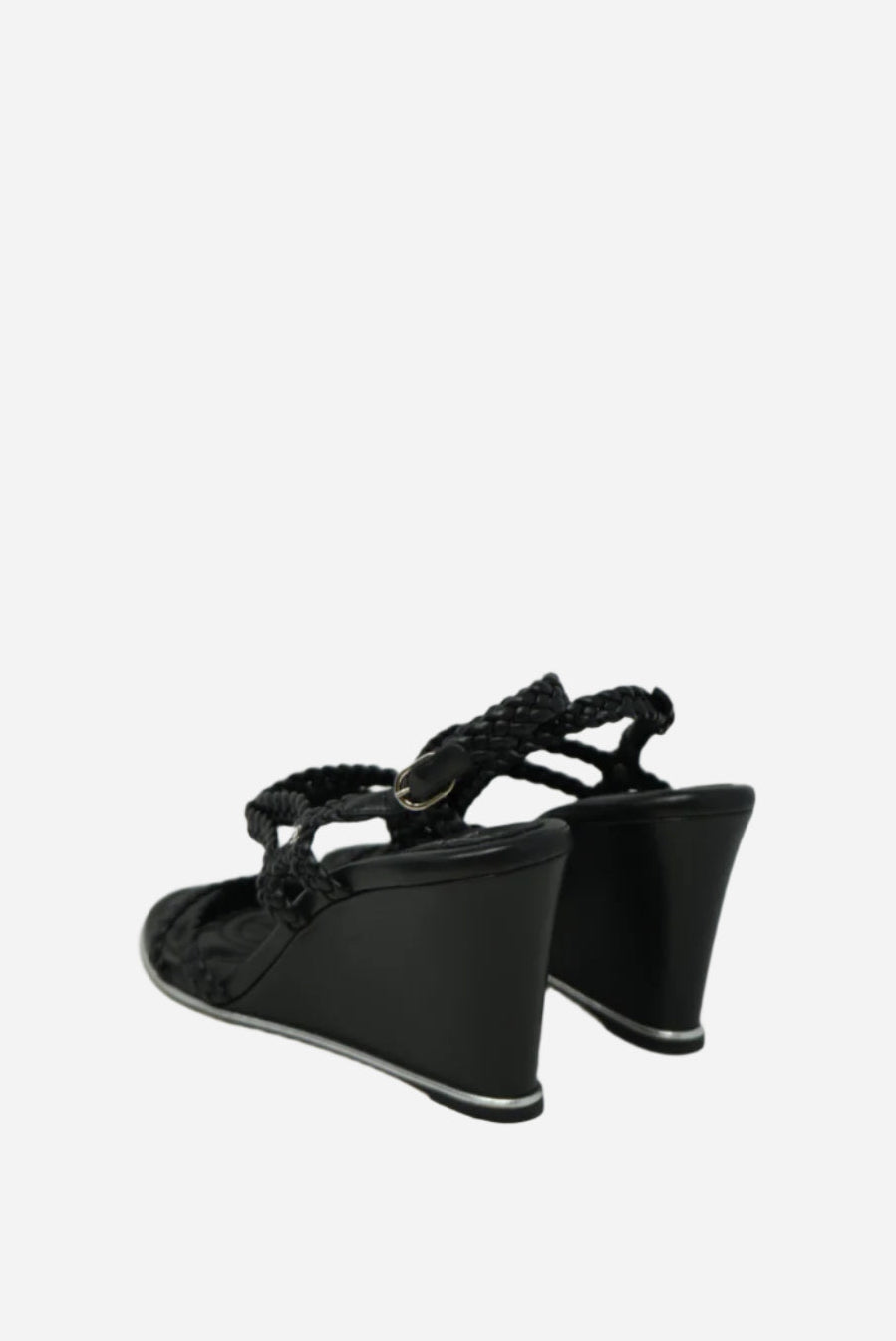Pre-owned Chanel Black Platform Sandals Size 40