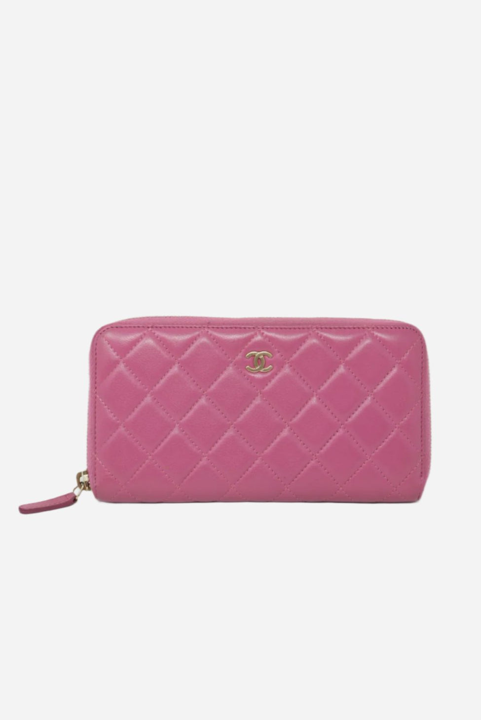 Pre-owned Chanel 2013 Pink Lambskin Long Wallet