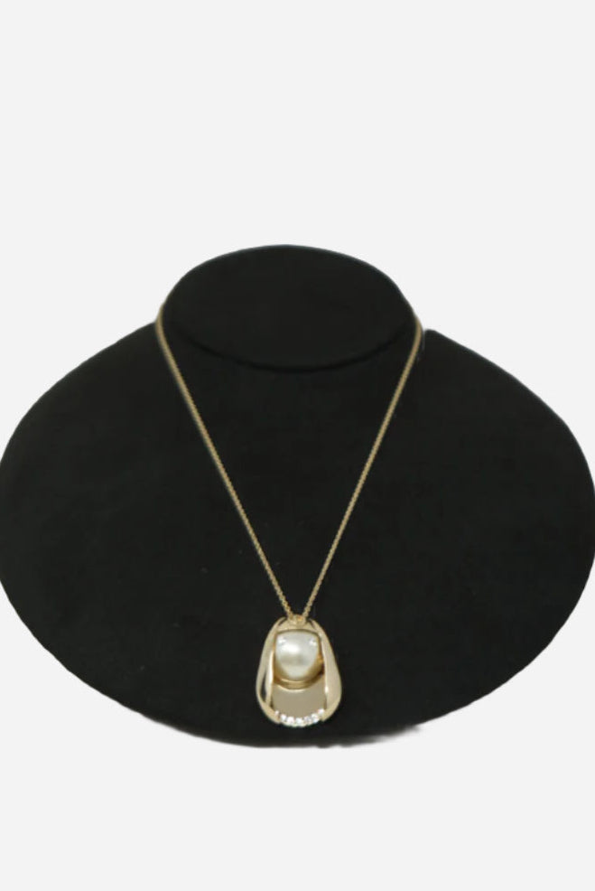 Dior Rhinestone Pearl Necklace
