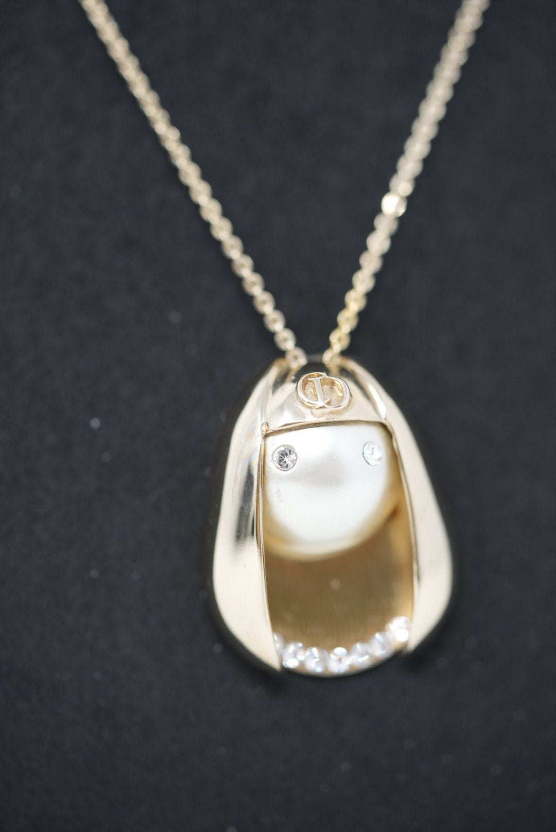 Dior Rhinestone Pearl Necklace