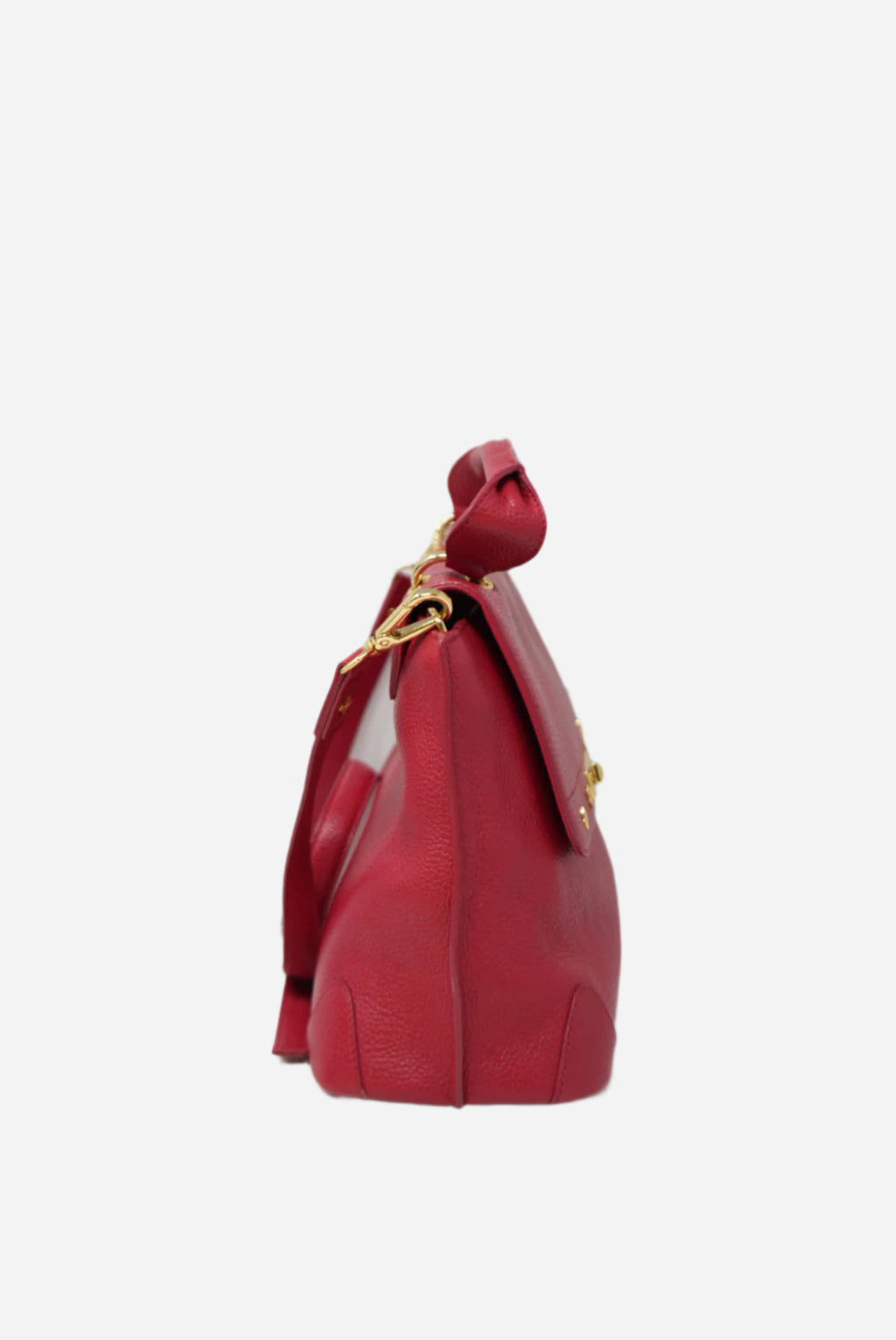 MCM Red Leather Top Handle