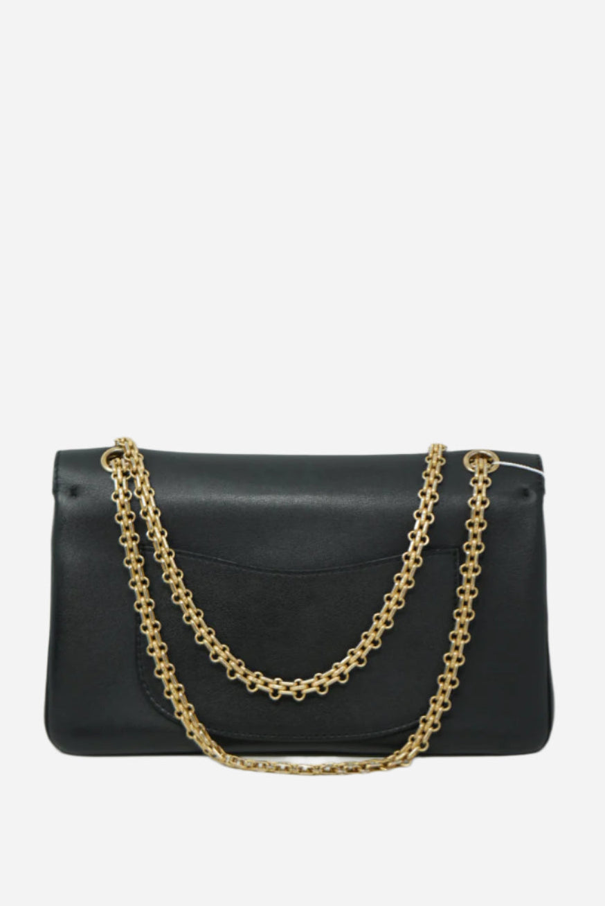 Pre-Owned Chanel Black Medium Calfskin Medallion 2.55 Flap Bag