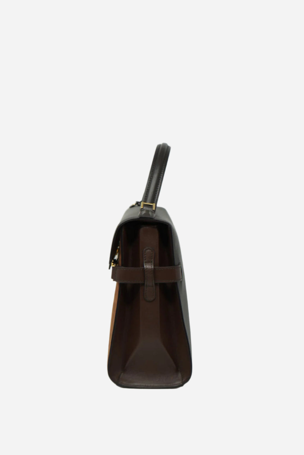 Delvaux Brown Suede/Calfskin Tempete Top Handle With Strap