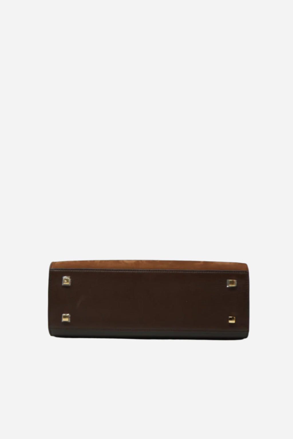 Delvaux Brown Suede/Calfskin Tempete Top Handle With Strap