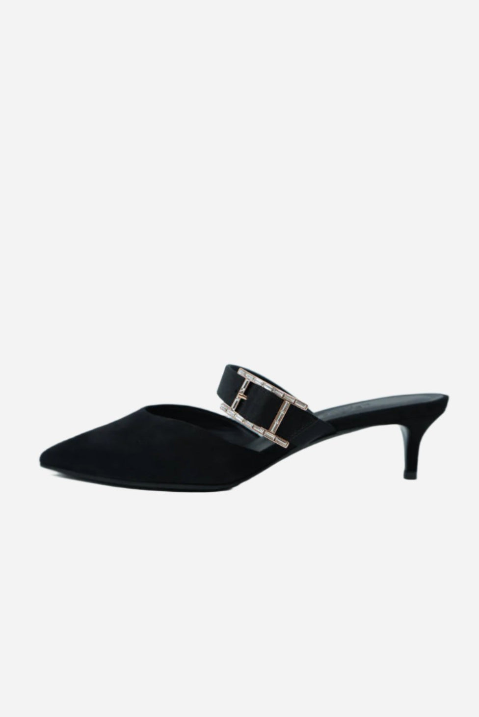 Hermes Black Satin Blink Heels Mules Size 36