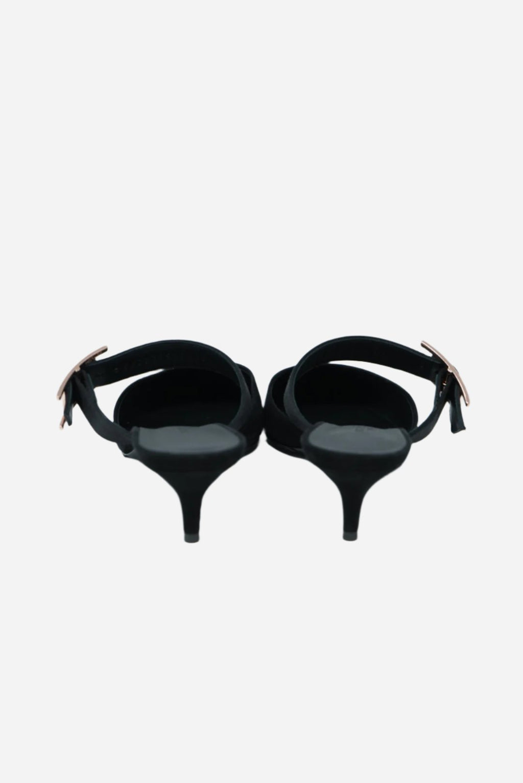 Hermes Black Satin Blink Heels Mules Size 36