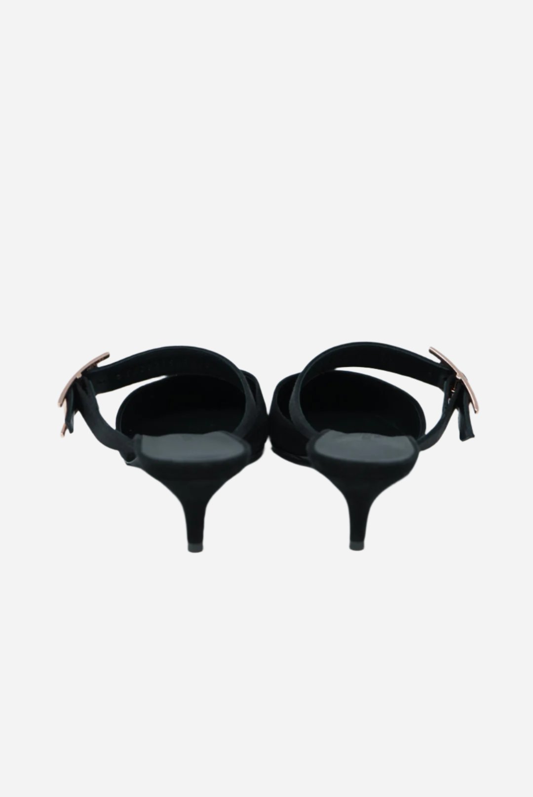 Hermes Black Satin Blink Heels Mules Size 36