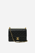 Pre-owned Chanel Lambskin Pearl Wallet On Chain