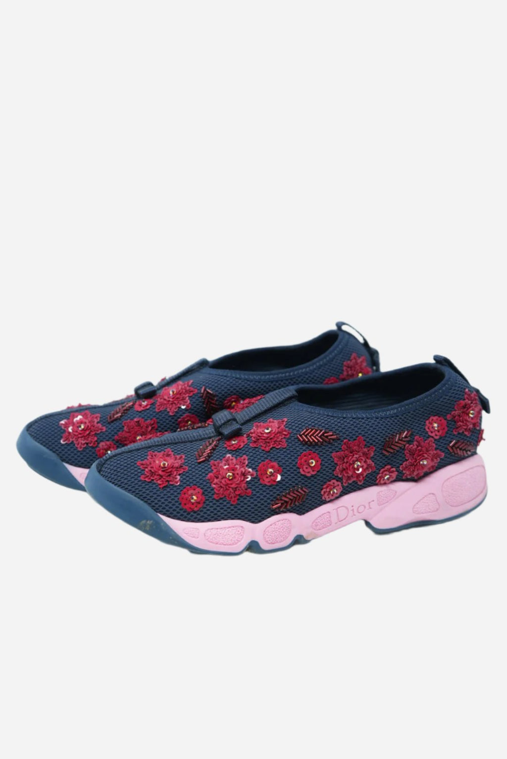 Dior Blue Mesh Embellished Sneakers Size 35