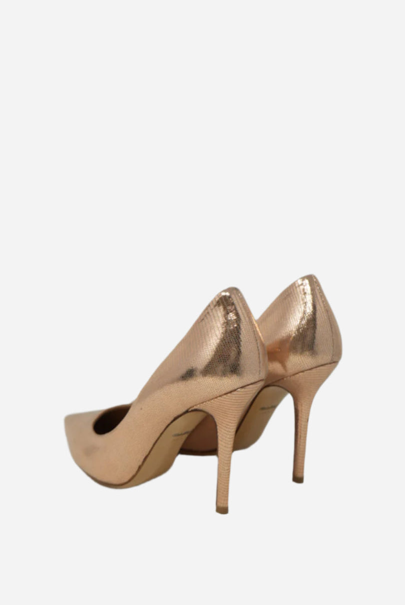 Salvatore Ferragamo Gold Pointed Heels Size 6.5