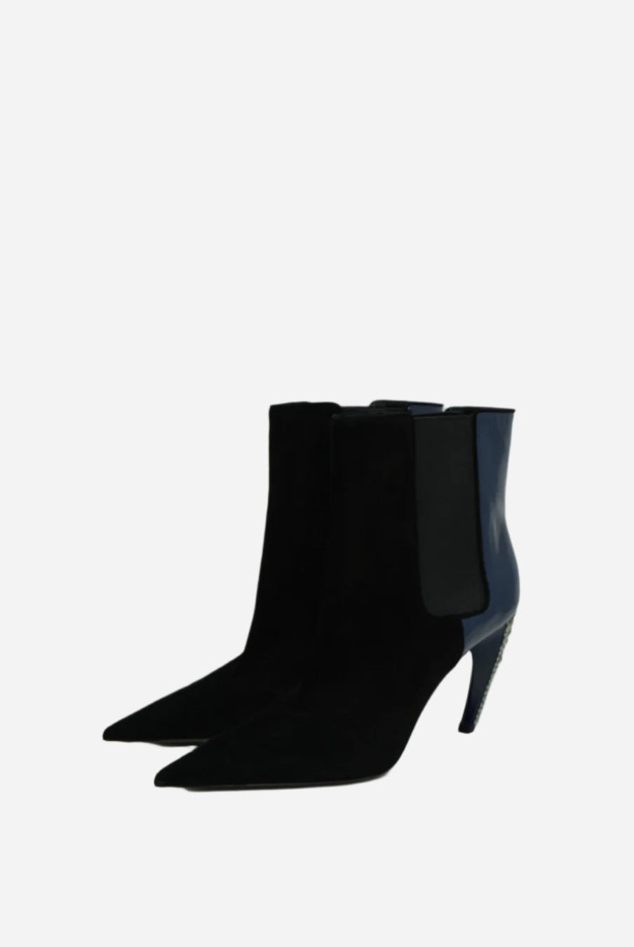 Louis Vuitton Velvet/Patent Crystal Ankle Boots Size 37