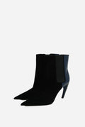 Louis Vuitton Velvet/Patent Crystal Ankle Boots Size 37