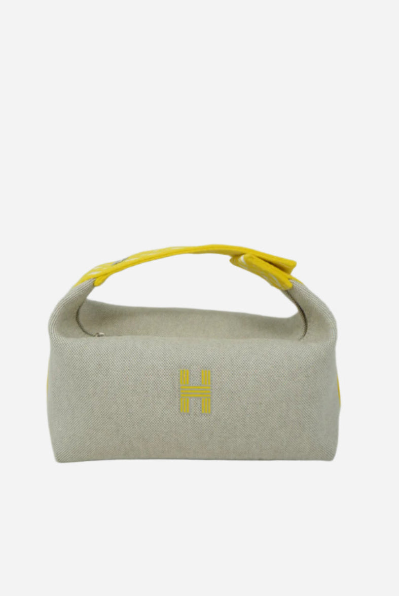 Hermes Small Canvas Bride-a-Brac Case Jaune Citron