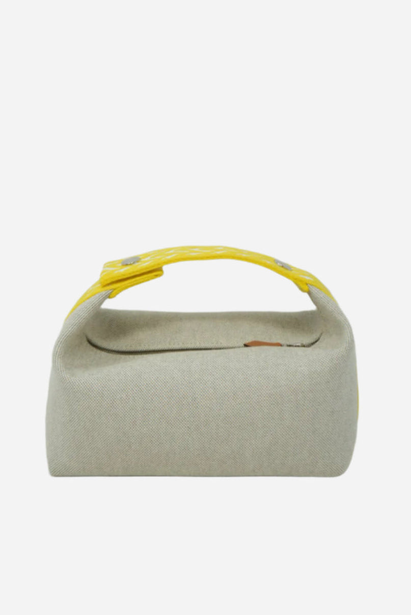 Hermes Small Canvas Bride-a-Brac Case Jaune Citron